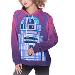 modHero Hoodie R2 Deep Blue | modHERO Deco Mech All-Over Print Women's Pullover Hoodie Yoycol